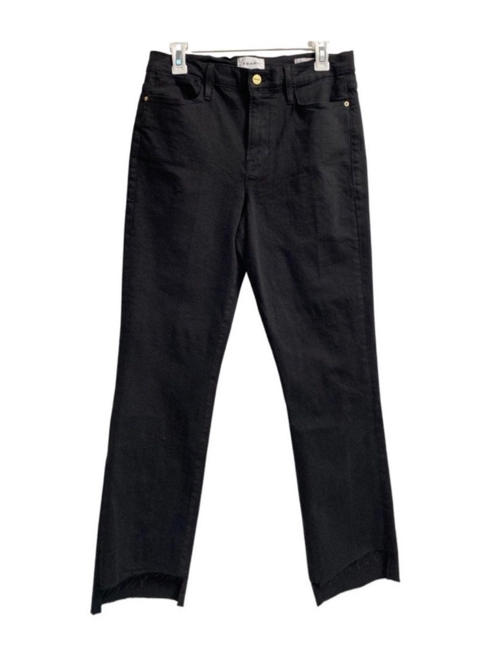 FRAME DENIM Film Noir Le High Straight Raw Stagger Jeans Size 31